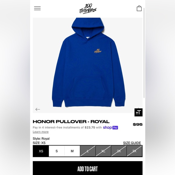 100 Thieves Other - 100 Thieves Men's Royal Blue Crewneck Sweater